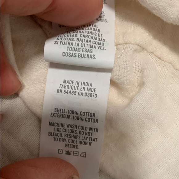 Aerie Orange Cream Pink Colorblock Oversized Long Sleeve Button Down Shirt - Picture 8 of 9